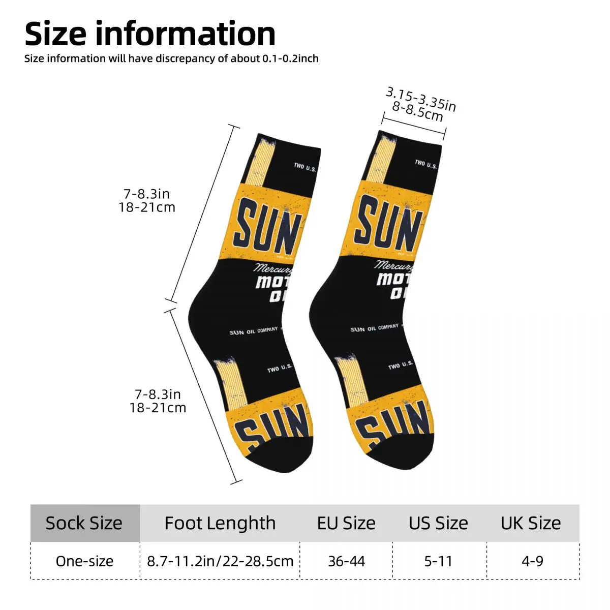 Забавные сумасшедшие носки для мужчин Sunoco Motor Oil в стиле хип-хоп Harajuku счастливые