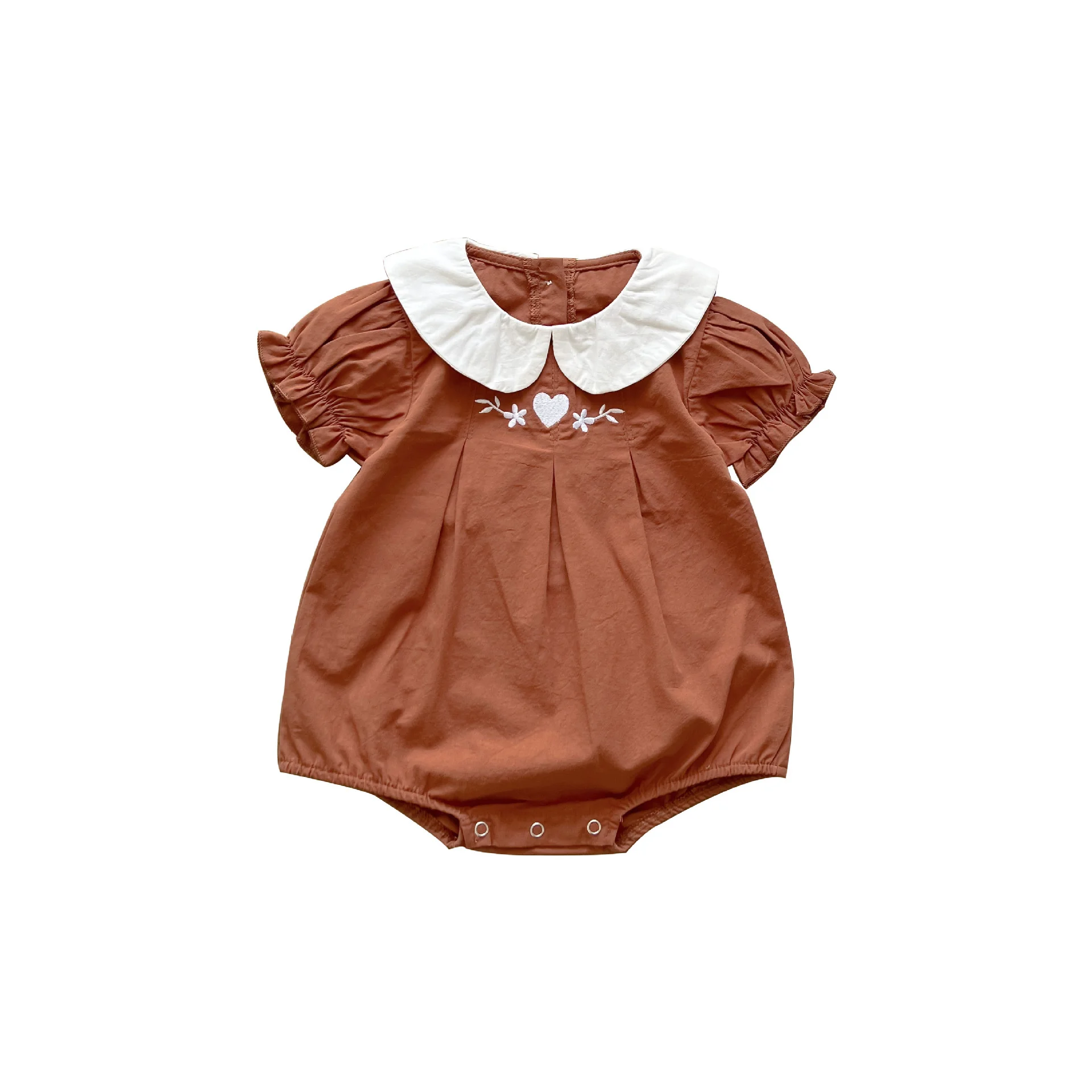 

Комбинезон с пузырьковым рукавом и вышивкой «Love»