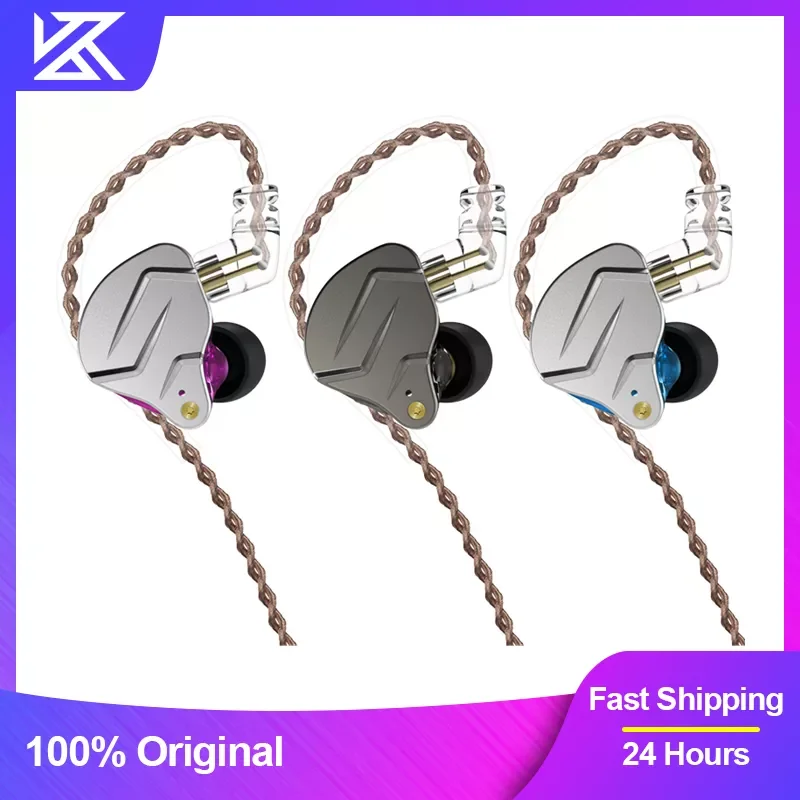 

NEW KZ ZSN Pro Headphones In Ear Monitor Hybrid Technology Best Earphone 1BA+1DD HIFI Bass Phone Metal Wired Headset With Microp