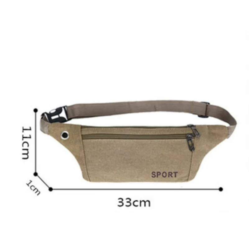 Canvas Outdoor Packs Fitness For Running Mobile Hombre Ultra-thin Men Bag Bag Bag Chest Waist Gym Phone Sports Lightweight Bolso images - 6