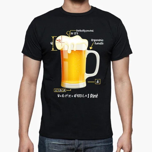 Купи Funny Beer Technology Mathematics T-Shirt. Summer Cotton O-Neck Short Sleeve Mens T Shirt New Oversize Tees за 274 рублей в магазине AliExpress