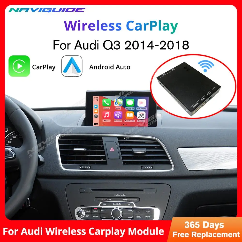 

Wireless Apple CarPlay Android Auto Interface for Audi A1 Q3 2014-2018 RMC System with AirPlay Mirror Link Car Play Functions