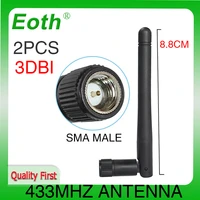 eoth 2pcs 433mhz antenna 3dbi sma male lora antene pbx iot module lorawan signal receiver antena high gain