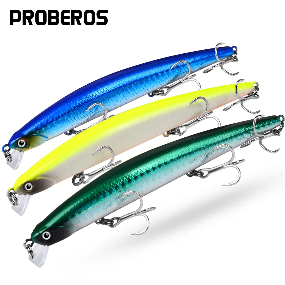 

PROBEROS 6PCS Minnow Hard Baits 13cm-14.5g Floating Fishing Lures Long Casting Artificial Wobblers Noisy Isca Saltwater Fishing