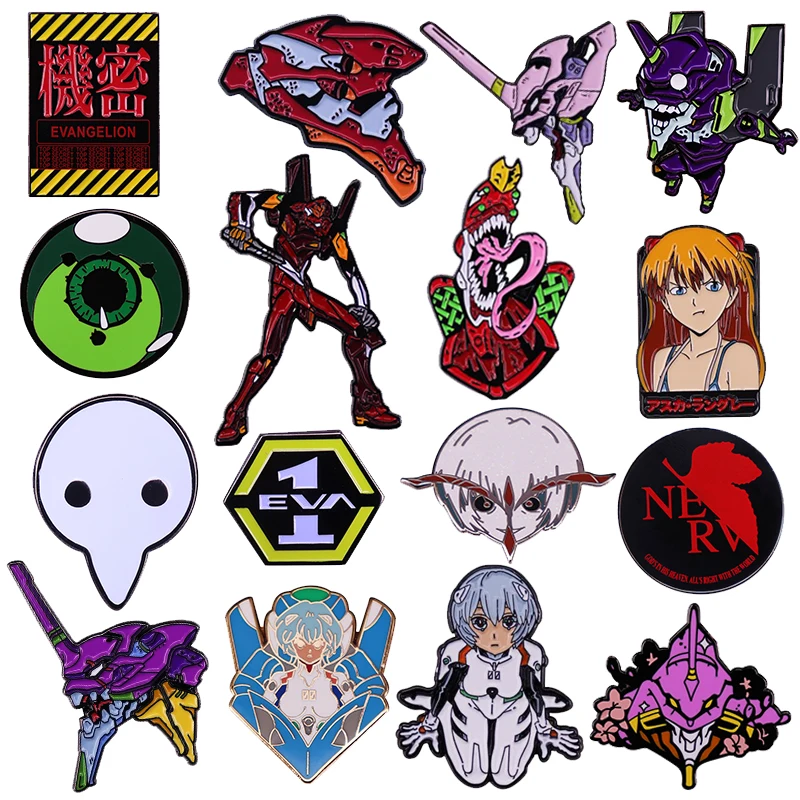 Брошь-организации Top Secret Asuka Langley Soryu Ayanami King Eva Mecha EVA-01 Pins EVA-02 Unit 02 Pin | Украшения и