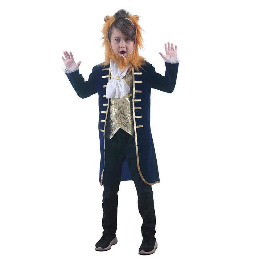 Fursuit Beauty and the Beast Animal Cosplay Anime Halloween Costumes Kids Fancy Dress Purim Lion Disguise Masquerade Clothes