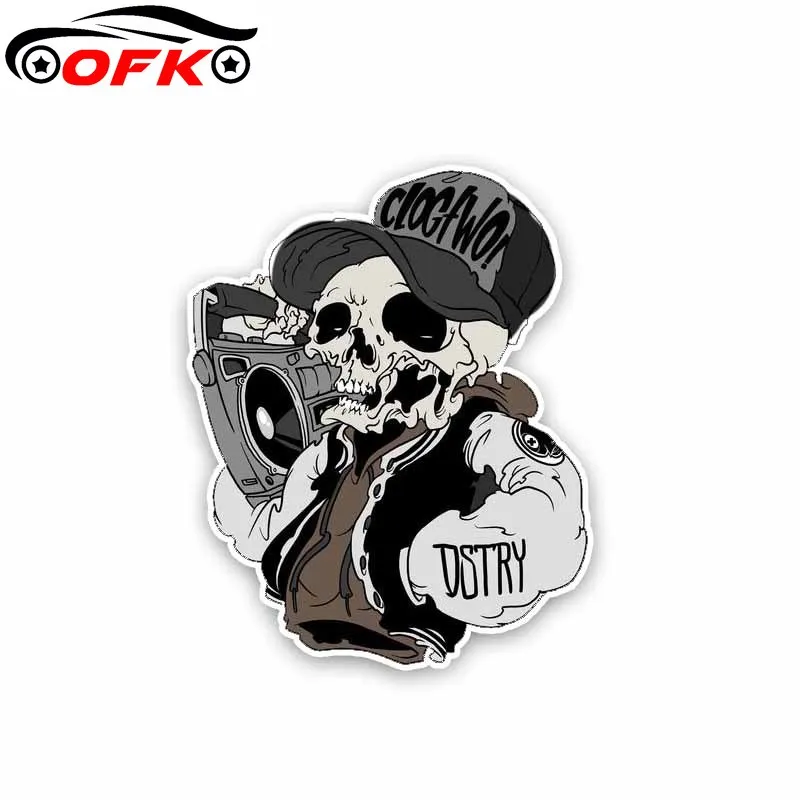 

Car Sticker Rock And Roll Skeleton Decal Creative Window Stickers 9CM*11.2CM