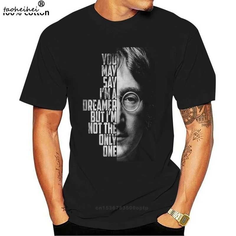 Джон Леннон-Imagine Song лирическое искусство Мужская Женская футболка |