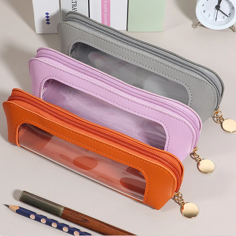 Модный чехол для ручек на молнии деловой офис милая сумка из искусственной кожи