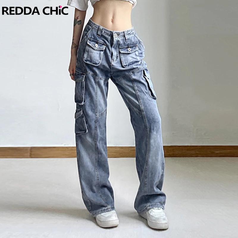 

ReddaChic Y2k Cargo Pants Women Camouflage Jeans Bootcut