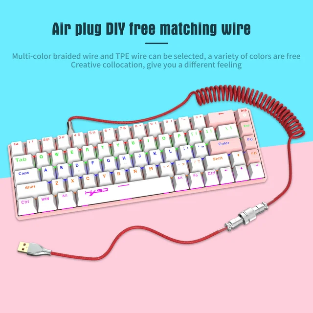 Coiled Cable  Mechanical Keyboard Aviator Cable Type-C to USB Connector Keyboard Aviation Cable For Gaming Keyboard Accessory 3