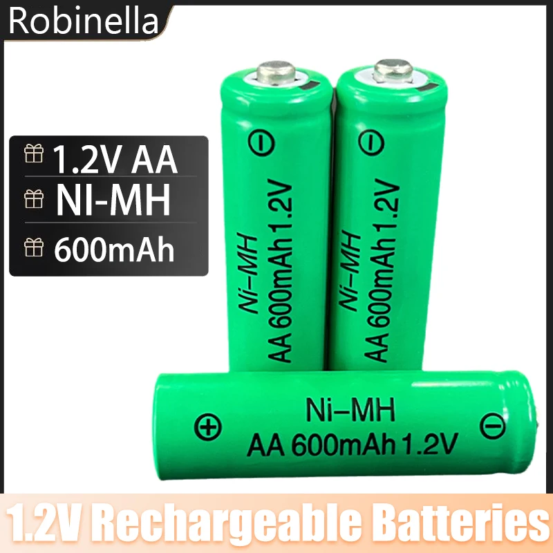 Фото Аккумуляторы Ni-MH 1.2V AA 600mAh, перезаряжаемые, высокой емкости, для пультов ДУ, мышей, игрушек, фонариков, MP3-плееров, 1-20 шт. №2