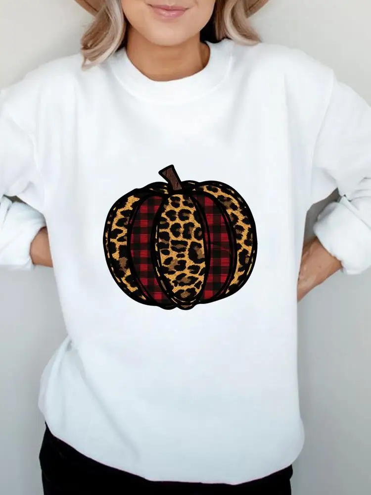 

Осенне-осенние модные свитшоты с графическим рисунком в клетку в стиле 90-х годов с тыквой, женская одежда для Хэллоуина, пуловеры с принтом