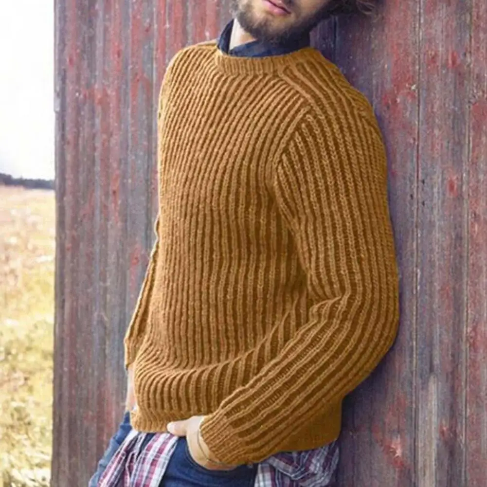 

Great Men Sweater Fit Male Sweater Anti-shrink Leisure Autumn Sweater Elastic