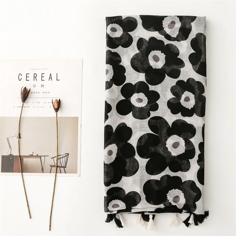 Модный шарф с леопардовым принтом Тигр Леопардовый хлопковый Конопляный в