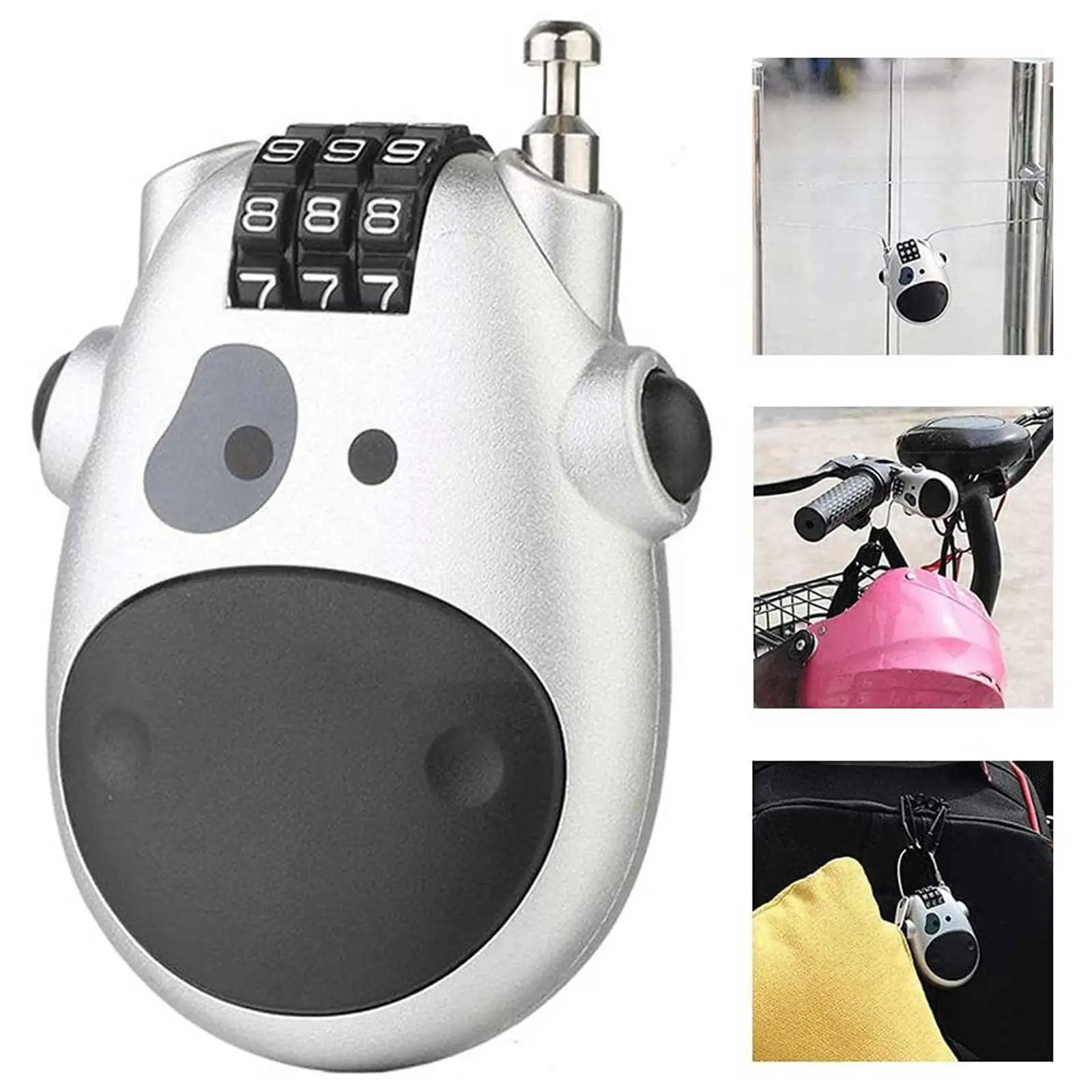 

Кодовый замок для мотоциклетного шлема Y2z9, высокоточный стальной трос, телескопическая проволока, кодовый замок для шлема, с паролем