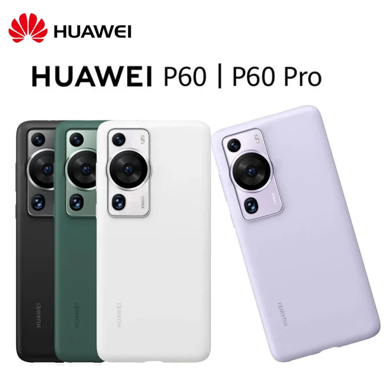 

Original Huawei P60 / Huawei P60 Pro Liquid Silicone Case Deformable Resistant Fiber Lining Protective Cover Fundas Coque Capa