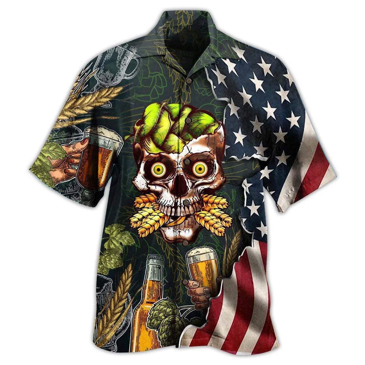 

Summer Hawaiian Shirts For Men 3d Skulls Mushroom Graphics Colorful Gothic Hip Hop Male Female Vintage Clothing Oversized Tops