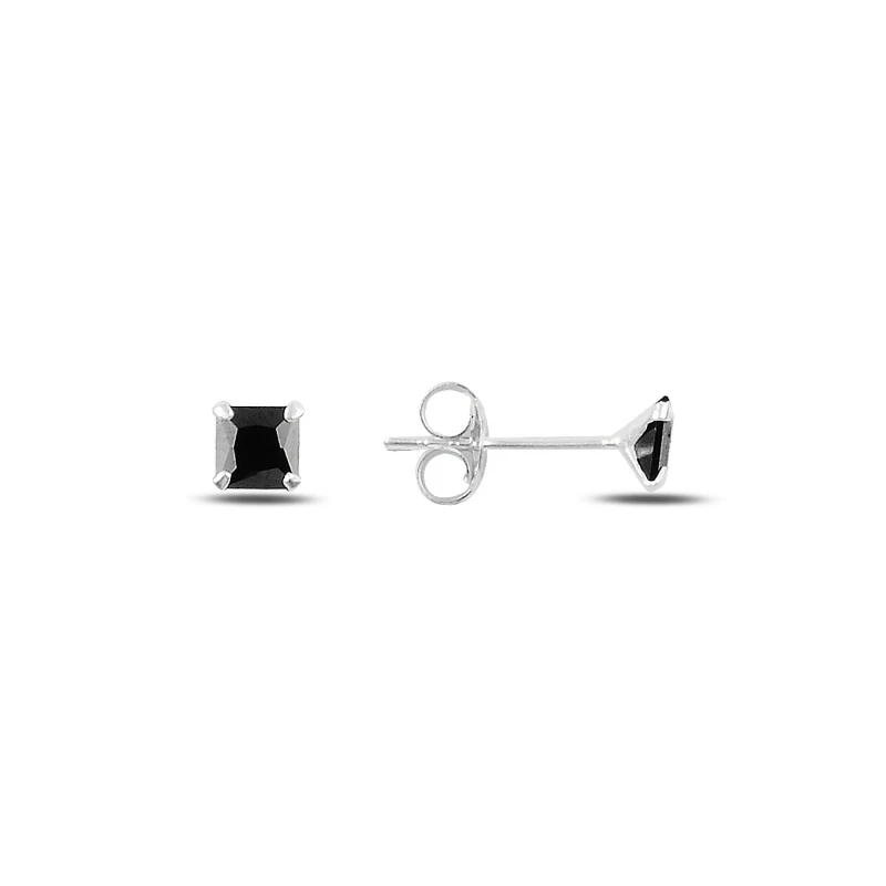 

Silver 925 Sterling 4mm Square Zircon Engagement Earrings