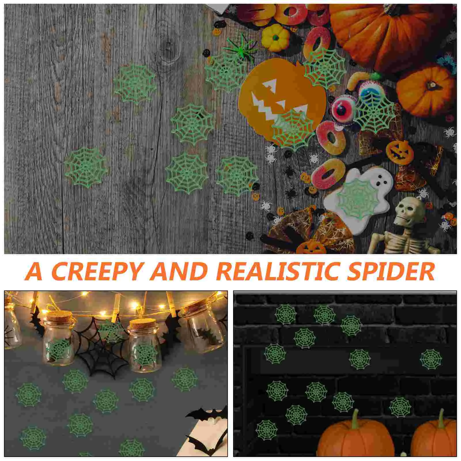 50 шт. пластиковые подставки в виде паутины на Хэллоуин черные аксессуары