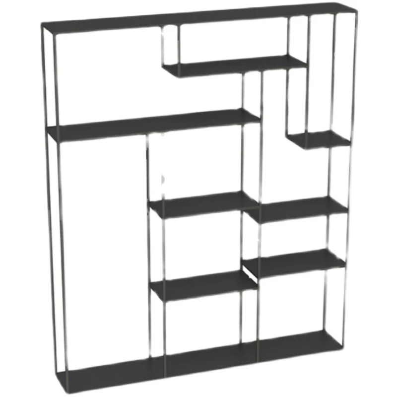 Дизайнерский книжный шкаф офисный ящик черный промышленный дисплей угловая