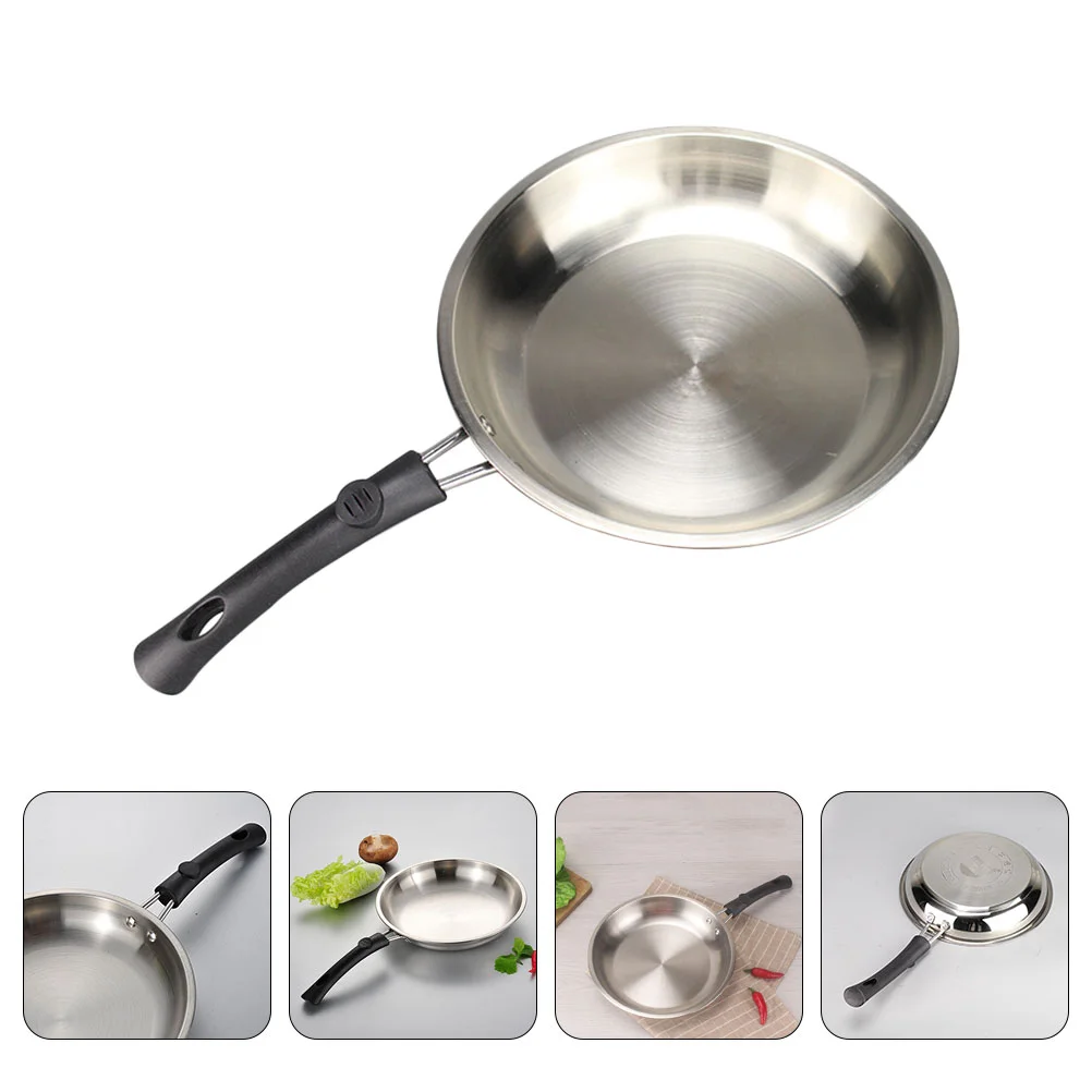 

Pan Frying Skillet Stick Steak Non Iron Cast Egg Omelet Maker Fry Cooking Camp Stainless Grill Pancake Wok Steel Oven Sandwich