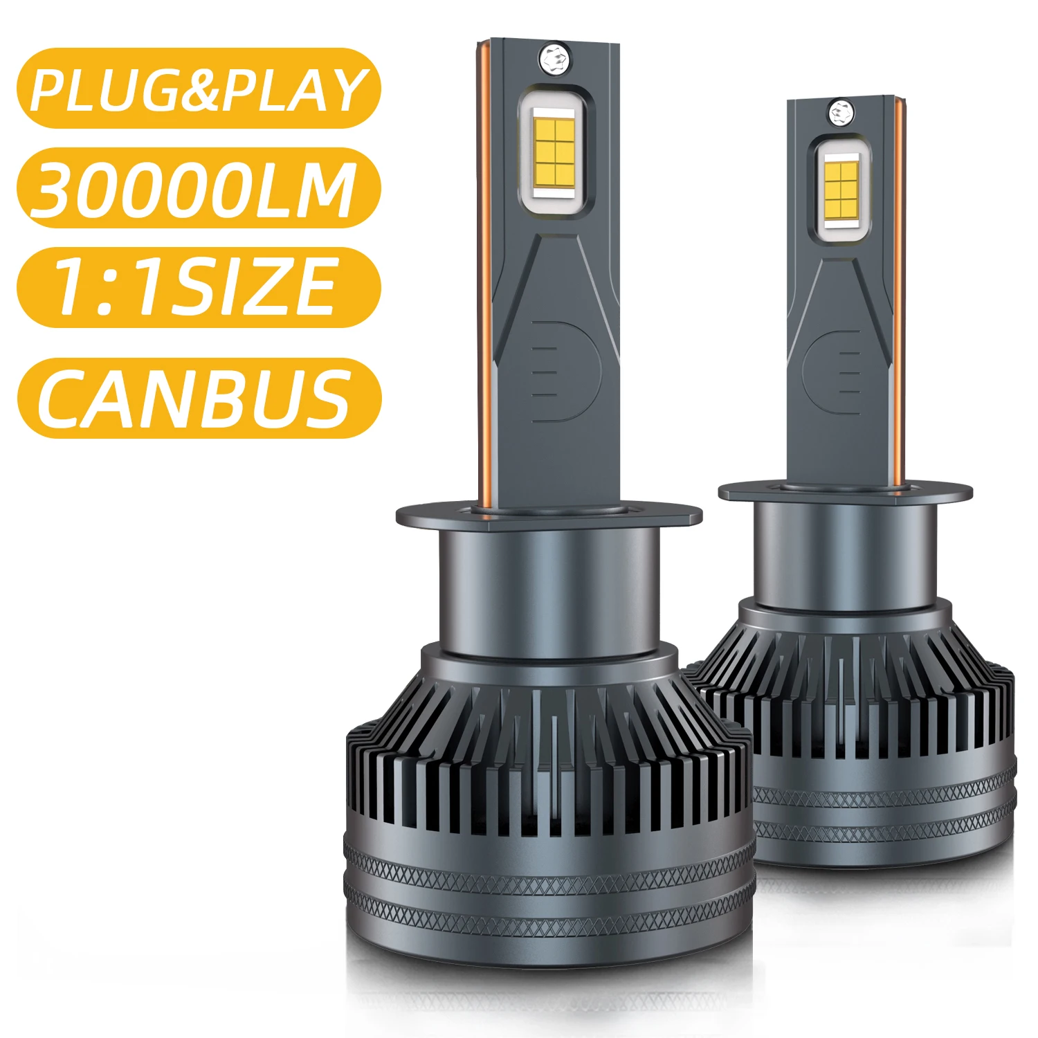 2 шт. светодиодные лампы для автомобильных фар H1 12 В 24 в 6000K