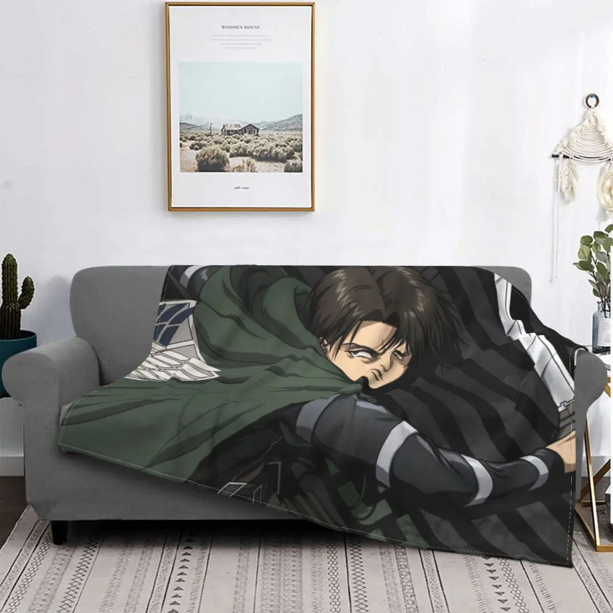 

Blanket Soft Flannel Fleece Warm Shingeki No Kyojin AOT Throw Blankets for Car Bed Sofa Bedspreads Attack On Titan Anime