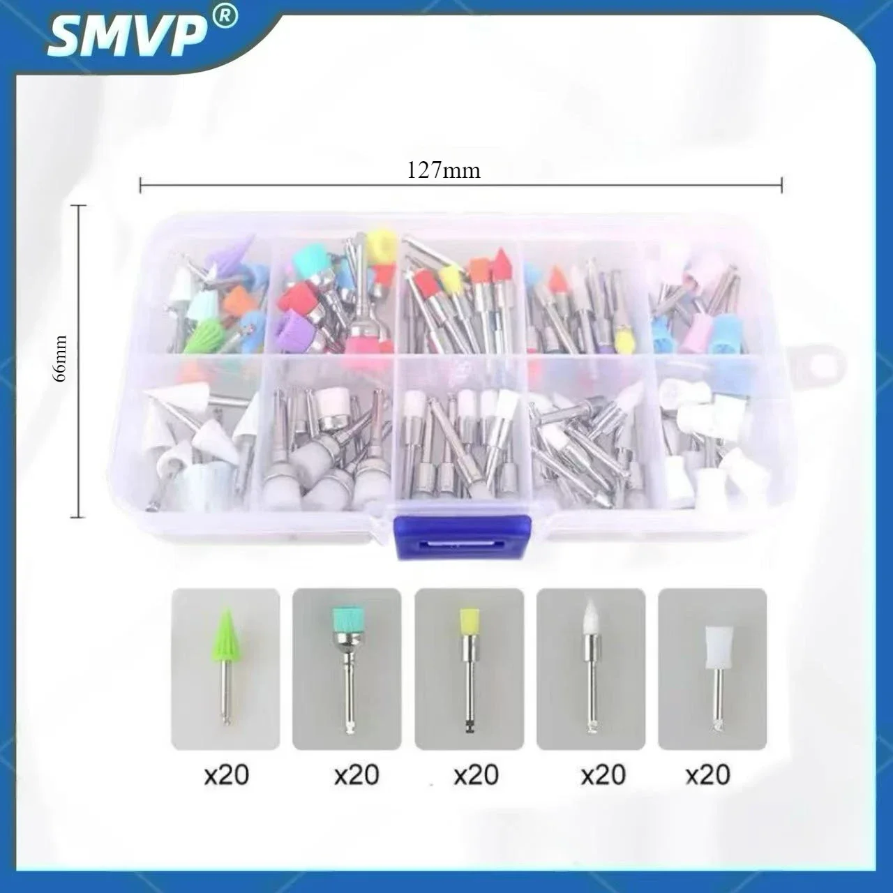 100pcs/Box Dental Prophy Brushes Denspay Disposable Thread Polishing Tapered Cup Prophylaxis Nylon Bristle Brush