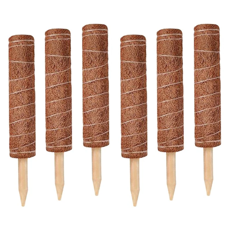 

6PCS Plant Climbing Coir Totem Pole Safe Gardening Coconut Palm Stick For Support Plants Climbing Vines And Creepers