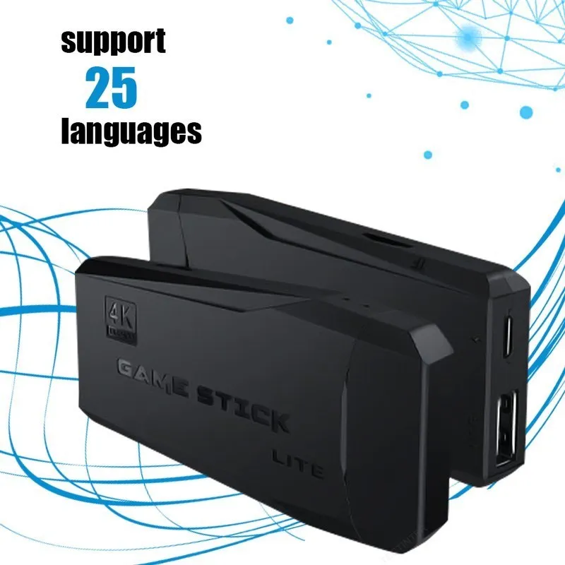 Беспроводная игровая консоль 4K HD 2 4 ГГц двойной контроллер для PS1/FC/GBA 10000 игр 64 ГБ