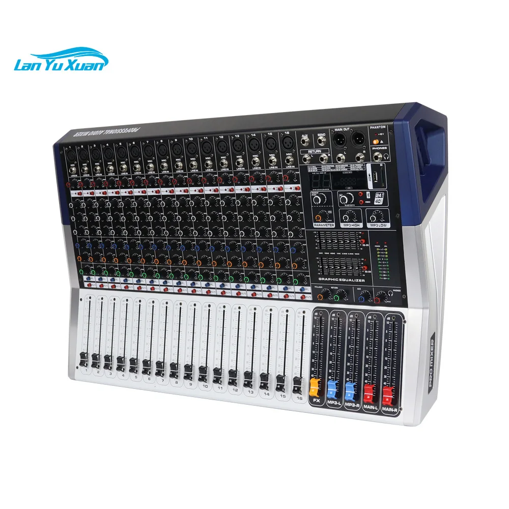 

16 channel console mixing 99 dsp effects usb interface sound power audio mixer
