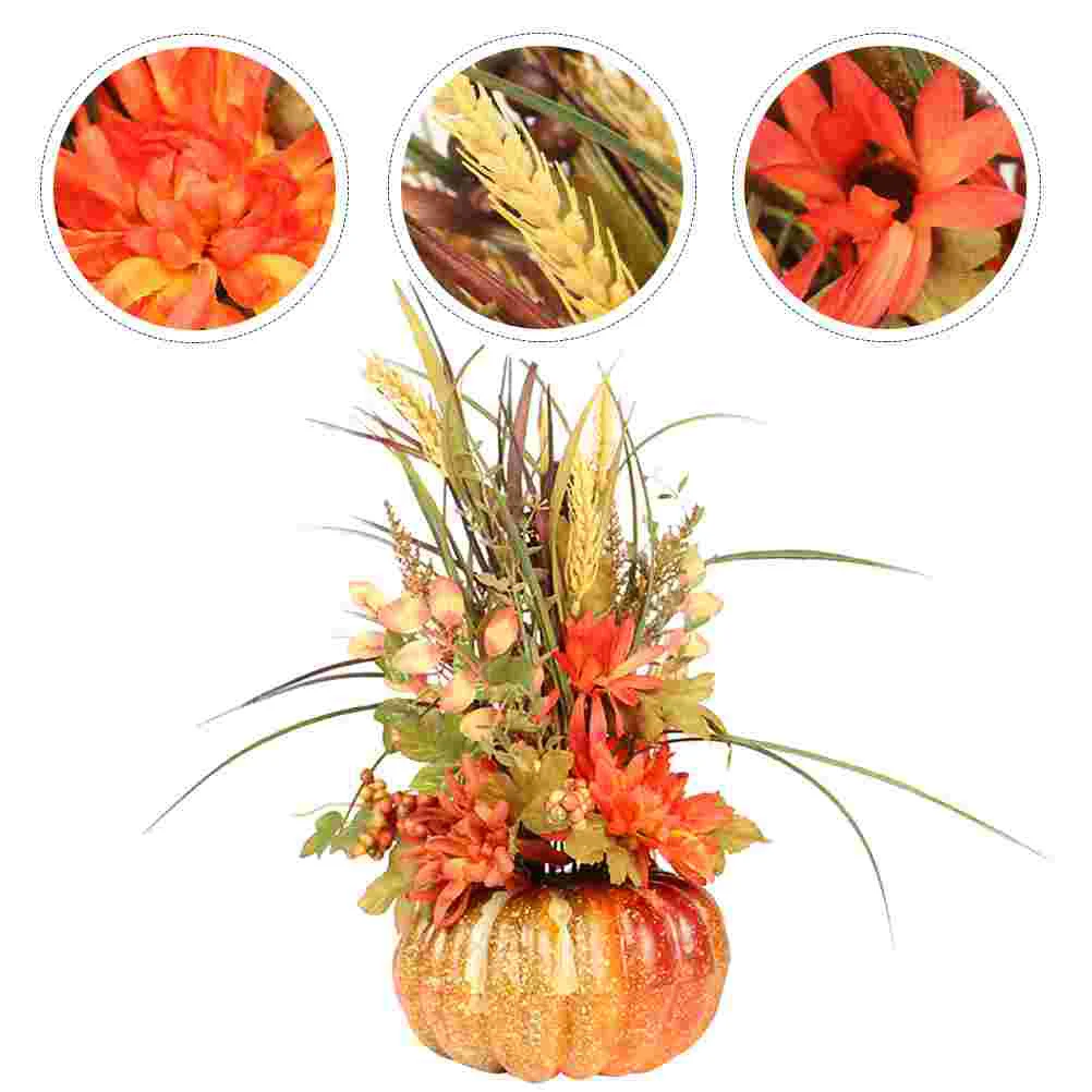 

Pumpkin Prop Artificial Decorpumpkins Thanksgiving Centerpiece Fall Potted Festival Fruit Photo Maple Harvest Ornament Leaves