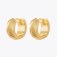 enfashion small feather hoop earrings for women pendientes mujer piercing earings 2022 gold color fashion jewelry party e221381