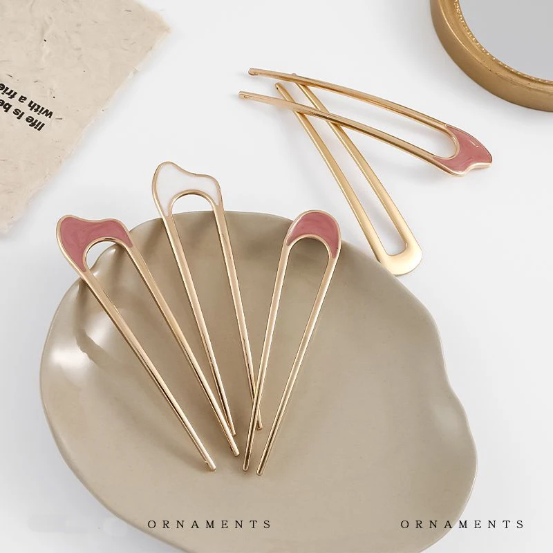 Эмалированная шпилька для волос металлические U-образные заколки U французская