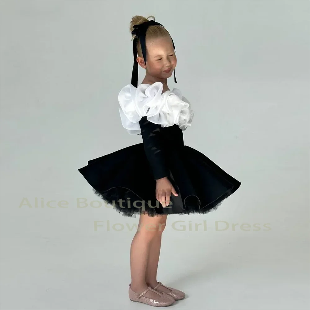 Черно-белое платье для девочки gdybao