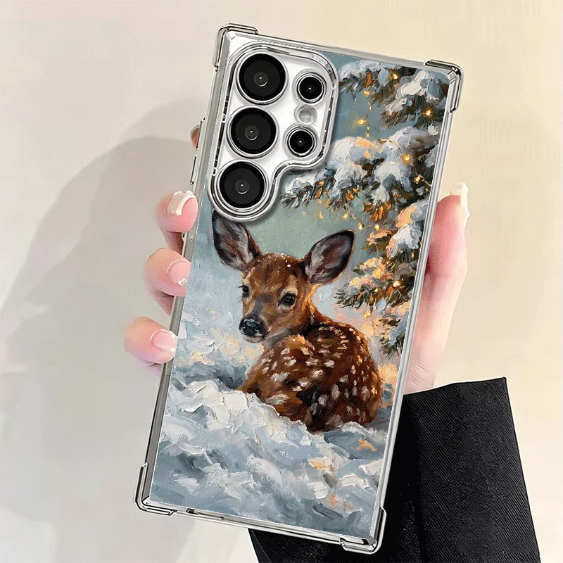 Фото Чехол для телефона с рисунком оленя/лося для Samsung Galaxy S25 S26 Edge S24 S23 Ultra S22 S21 Plus S20 FE, противоударный, с защитой от падений №4