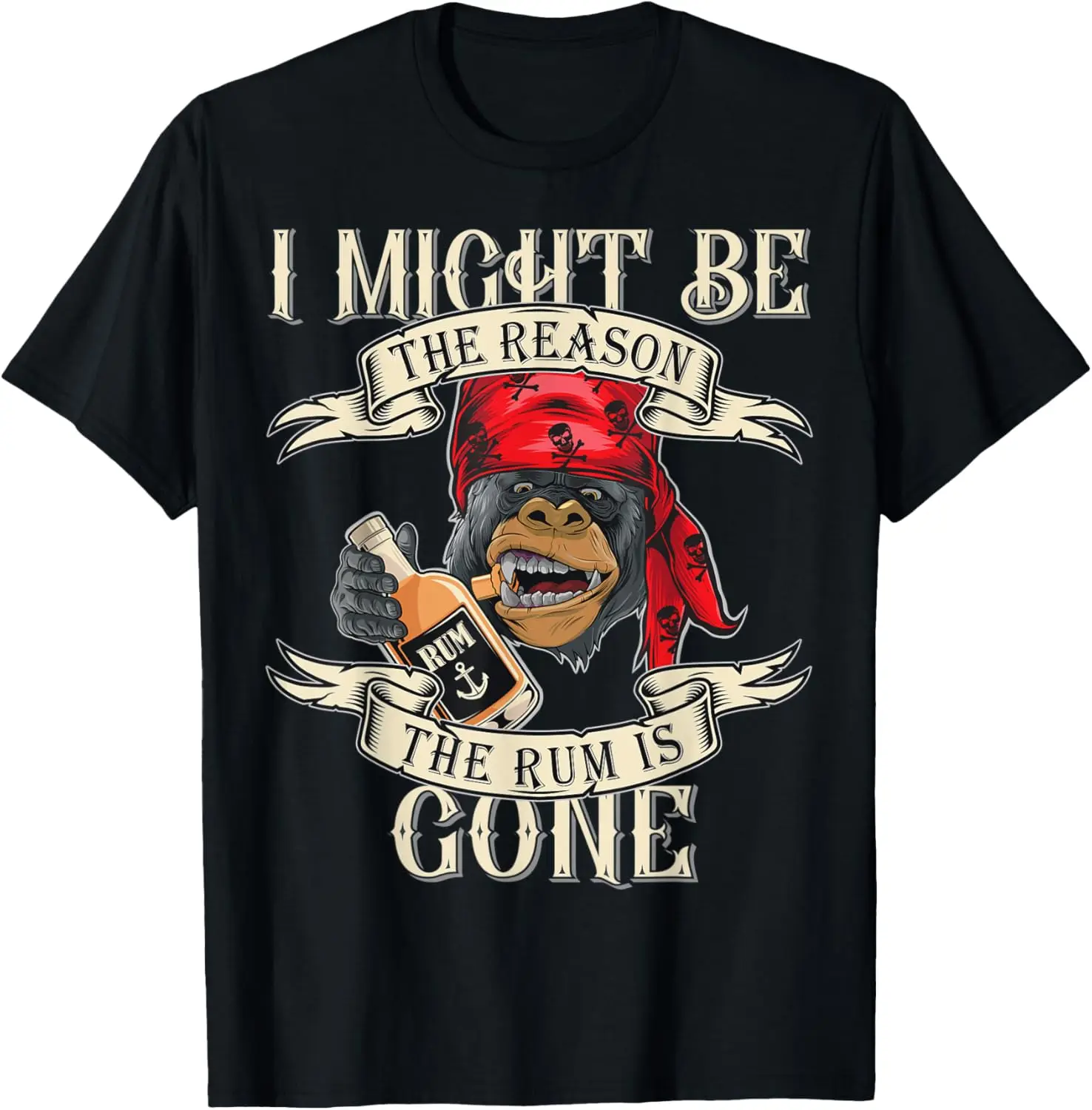 Фото Футболка I Might Be The Reason The Rum Is Gone с тематическими высказываниями пиратов №1