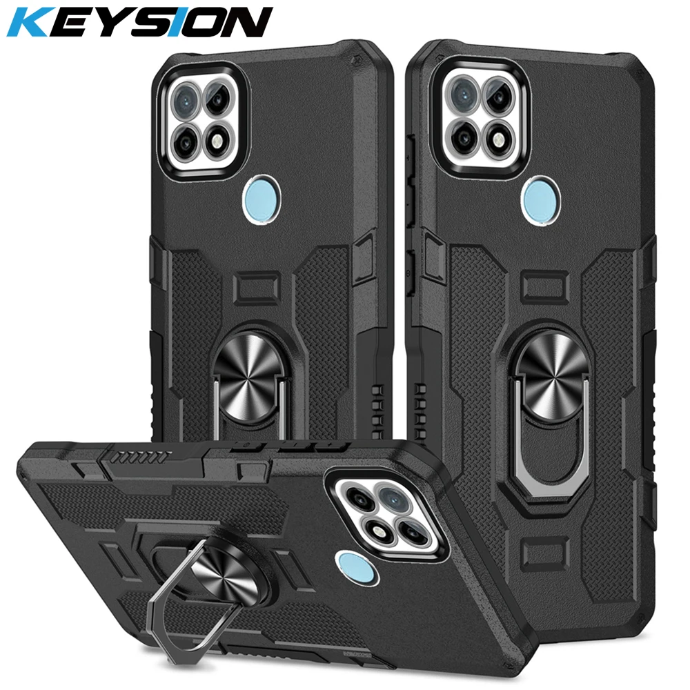 Противоударная Броня KEYSION для Realme C21Y C25Y C21 C20 C11 2021 чехол-подставка с кольцом