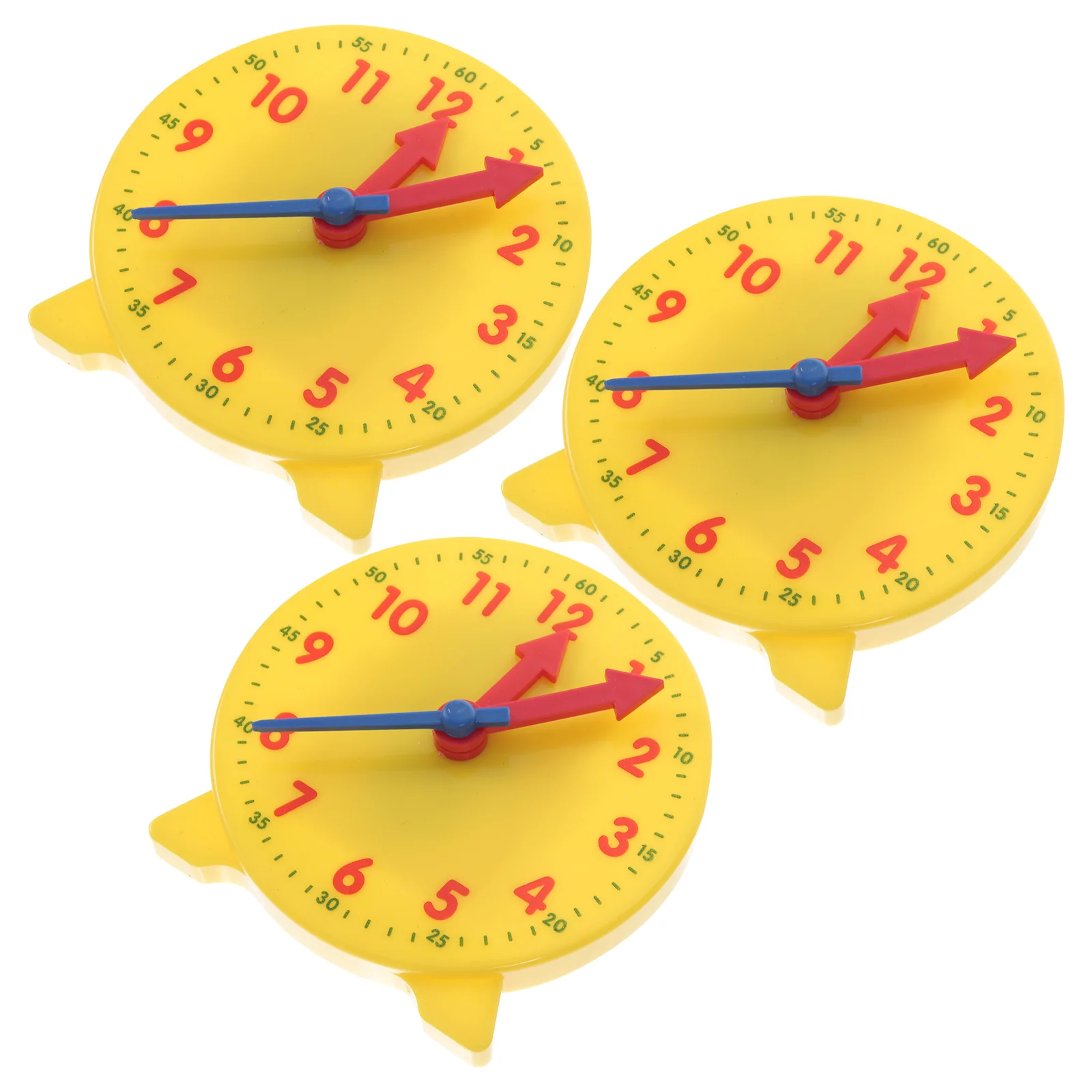 

3 Pcs Clock Model Teaching Aids Perception Time Tool Display Toys Models Childrens Plastic Learn Read Kids Learning