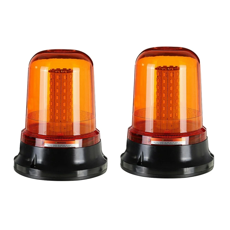 

2X Amber 80LED Beacon Lamp Rotating Strobe Emergency Flashing Warning Light