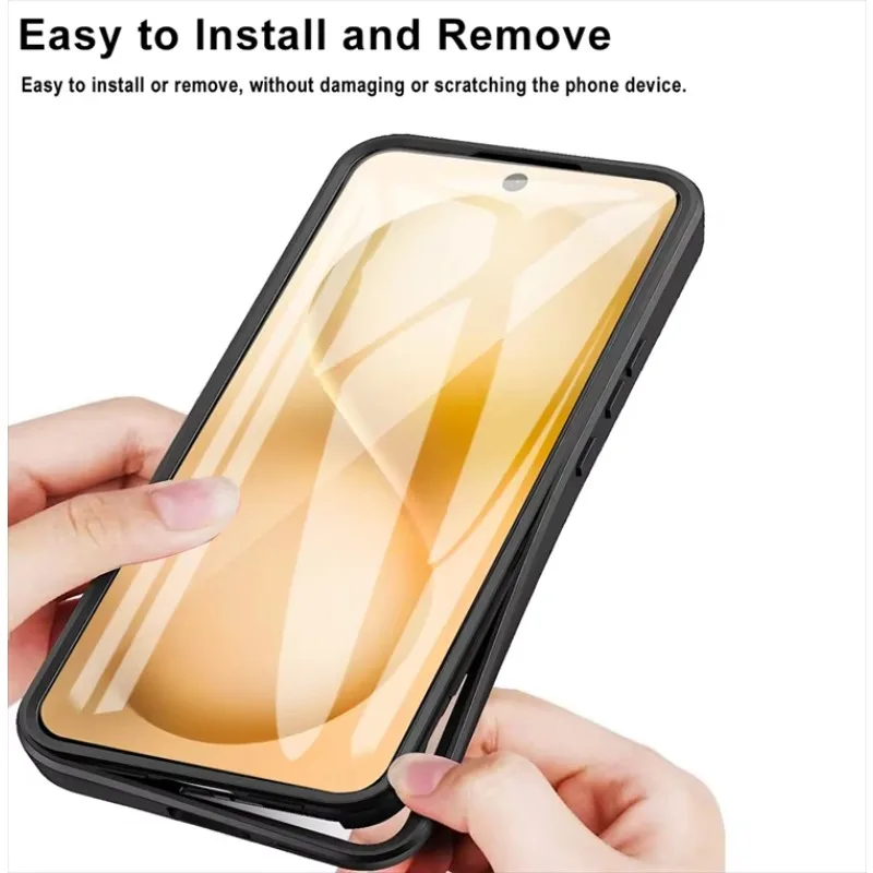 Фото Двухслойный прозрачный чехол для VIVO X300 Pro V60 Lite Y76S Y75 Y55 Y20 Y31 Y04 Y29s U5 Z6, акрил + TPU, 360-градусная защита от ударов №3