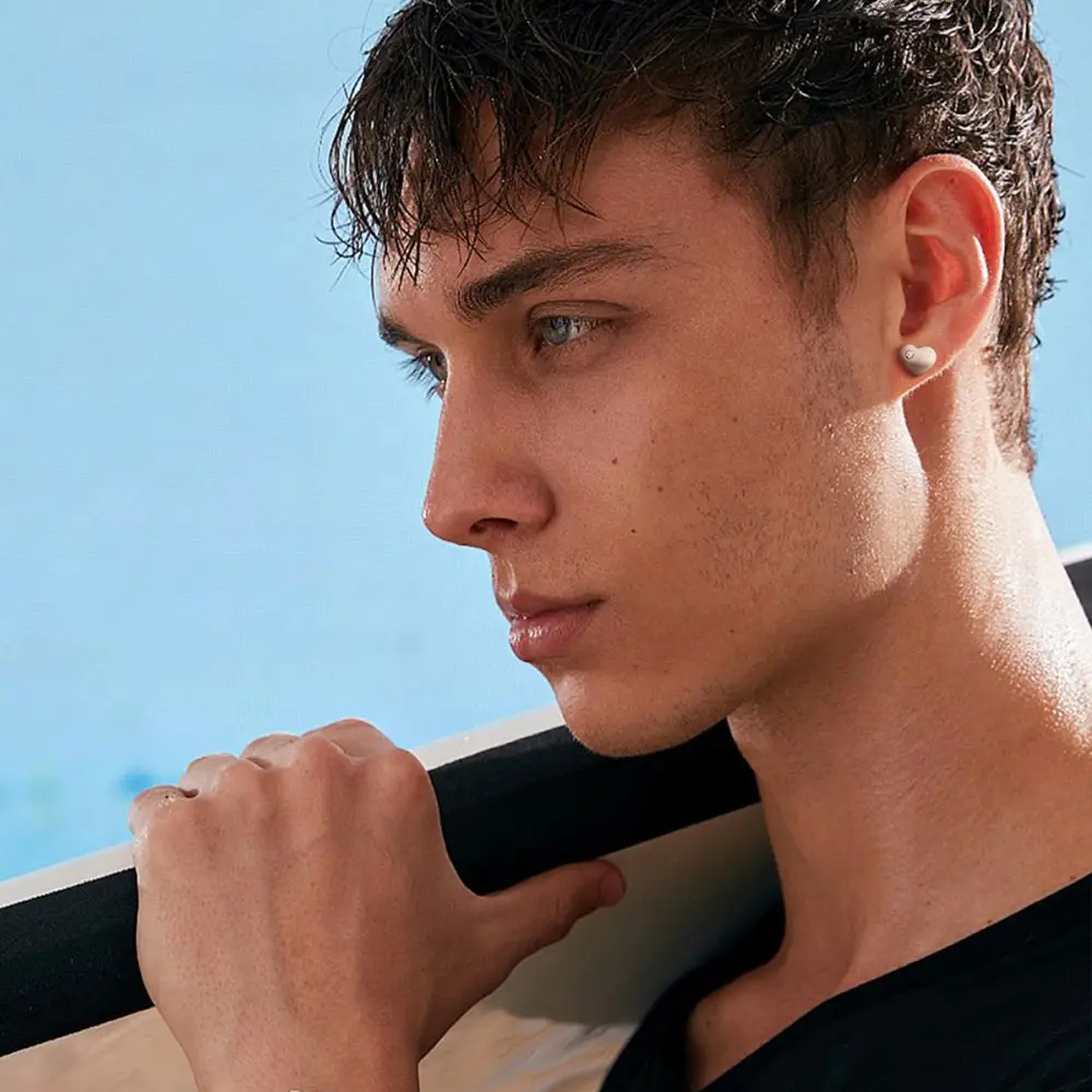 TGNEL Серьги-гвоздики из чистого титана в форме сердца 7 мм/9 мм с белым фианитом