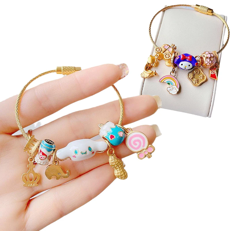 

Sanrio изысканный мультяшный брелок Kawaii My Melody Cinnamoroll Чистая медь капля масла ключ подвеска на рюкзак очаровательный подарок на день рождения