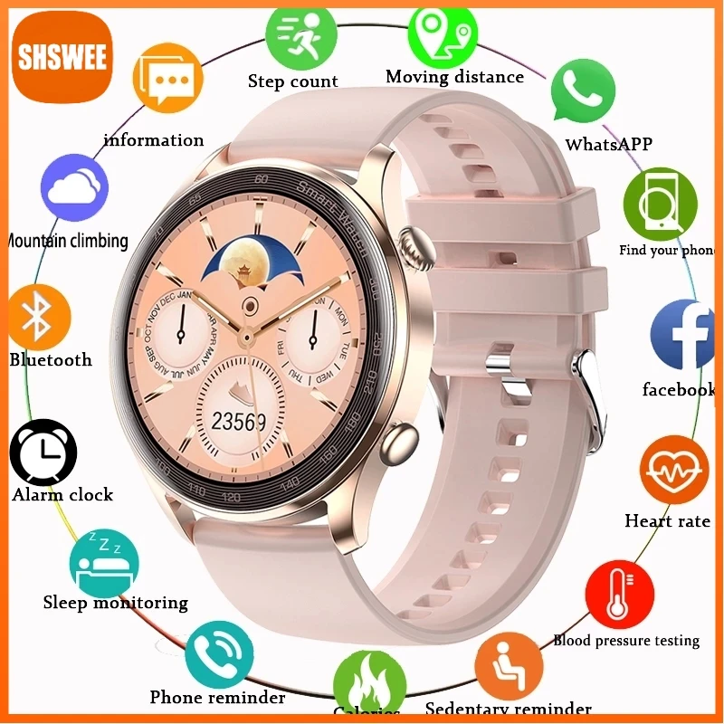 

For Xiaomi Huawei Bluetooth Call Smart Watch Women Custom Dial Fitness Tracker 390*390 Pixels Sport Waterproof Smartwatch Ladies