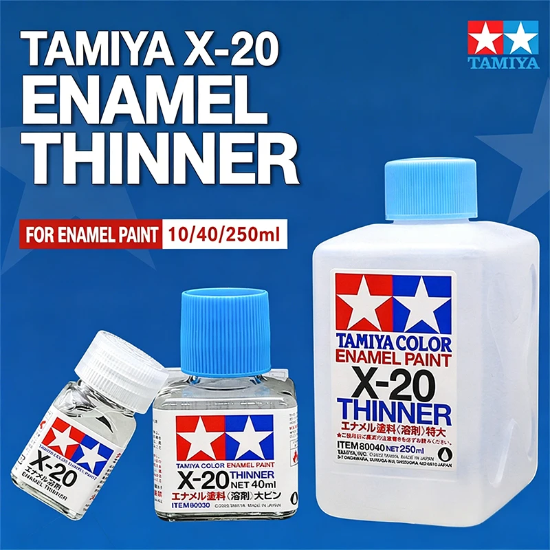 Фото Разбавитель для эмалевых красок TAMIYA 80030 X-20, 40 мл, профессиональный растворитель для разбавления, очистки и детализации моделей №1