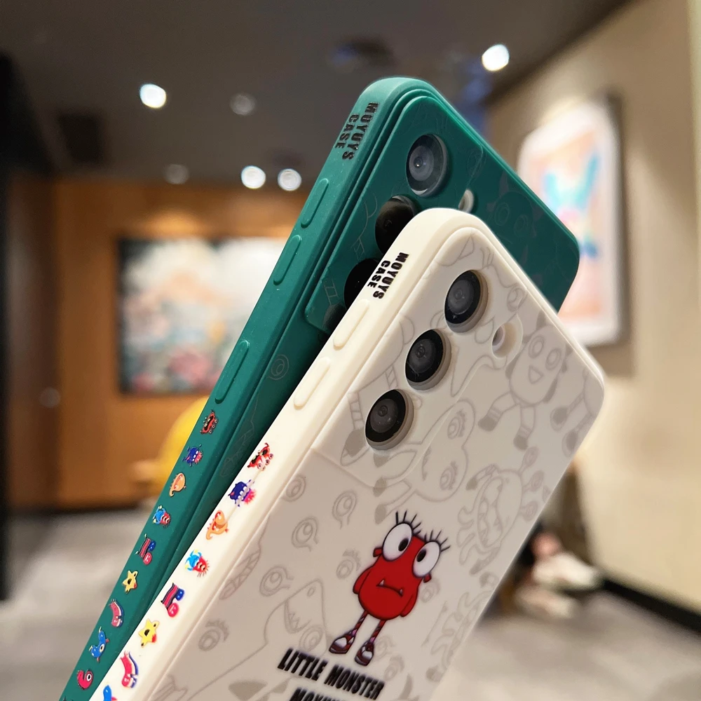 Summer Ice Cream Smile Face Phone Case for Xiaomi Redmi Note 10 9 8 7 Pro 9A 9C Mi 10 8 11T POCO X3 Cartoon Square Silicon Cover