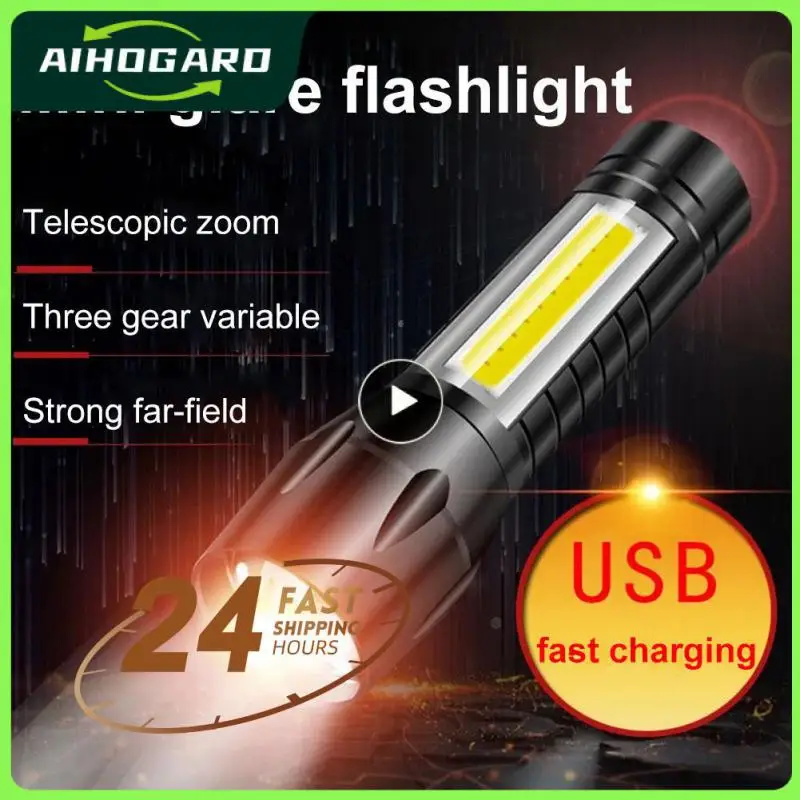 

1 шт. высокомощный перезаряжаемый светодиодный фонарик, миниатюрный зум, уличный фонарь для кемпинга, мощный фонарик, водонепроницаемый тактический фонарик