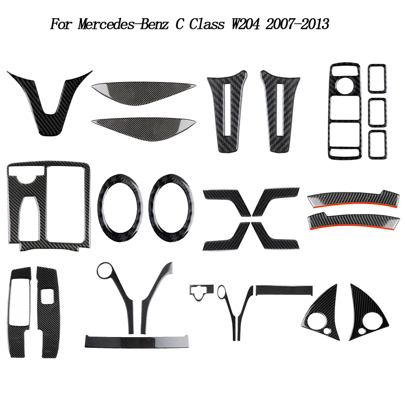 

Автомобильные аксессуары для Mercedes-Benz C Class W204 2007-2013, интерьерная панель из углеродного волокна для подъема окон, наклейки для ожидания, декор...