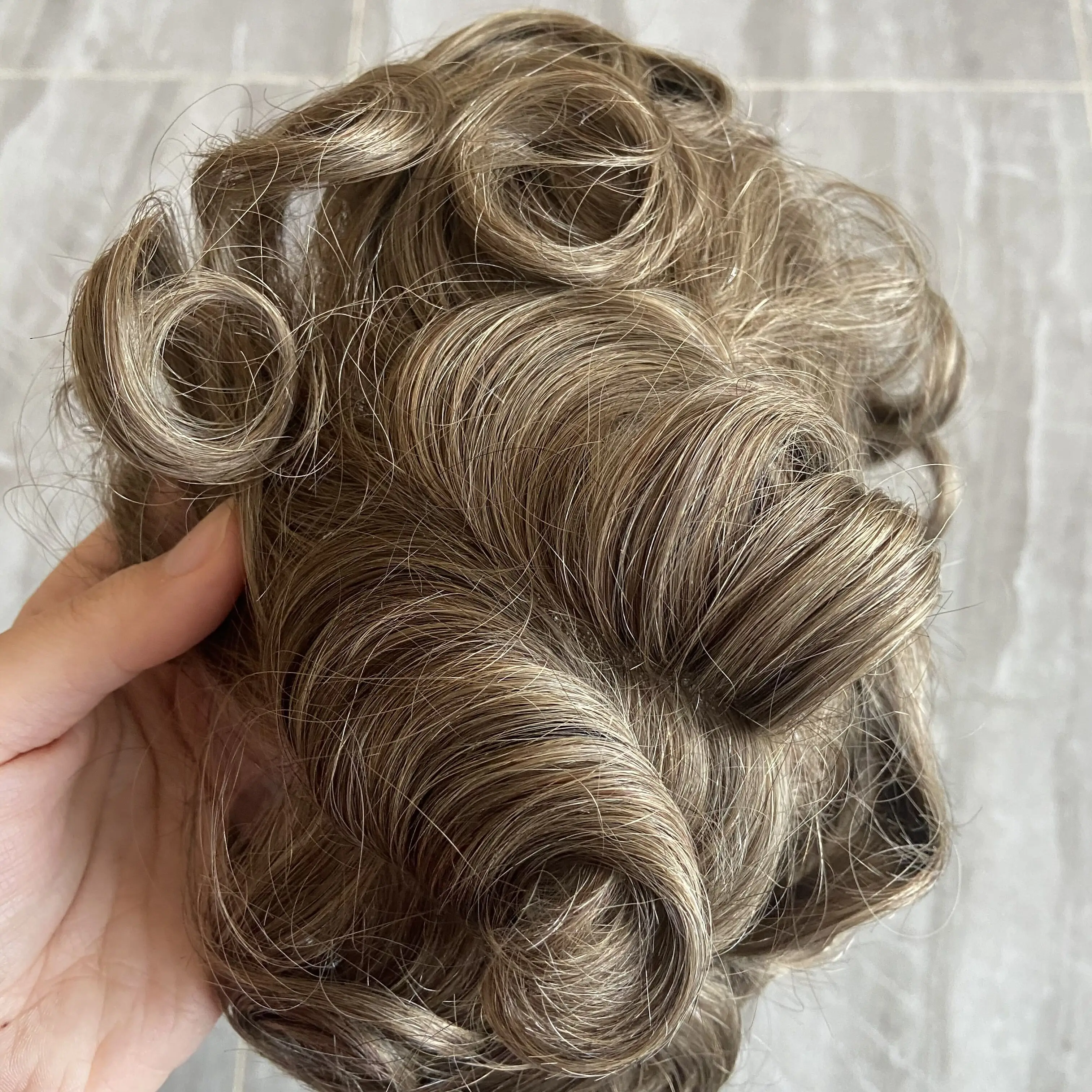 sible Knot Thin Skin Full Pu Base Toupee для мужчин Натуральная линия волос Мужской парик